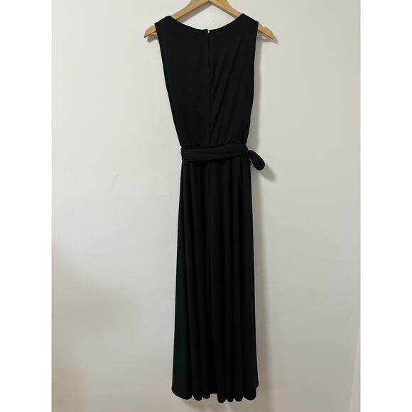 Lilli Diamond Vintage Maxi Jumpsuit Palazzo Wide Leg High Leg Slit Black Sz 10 - Picture 6 of 13